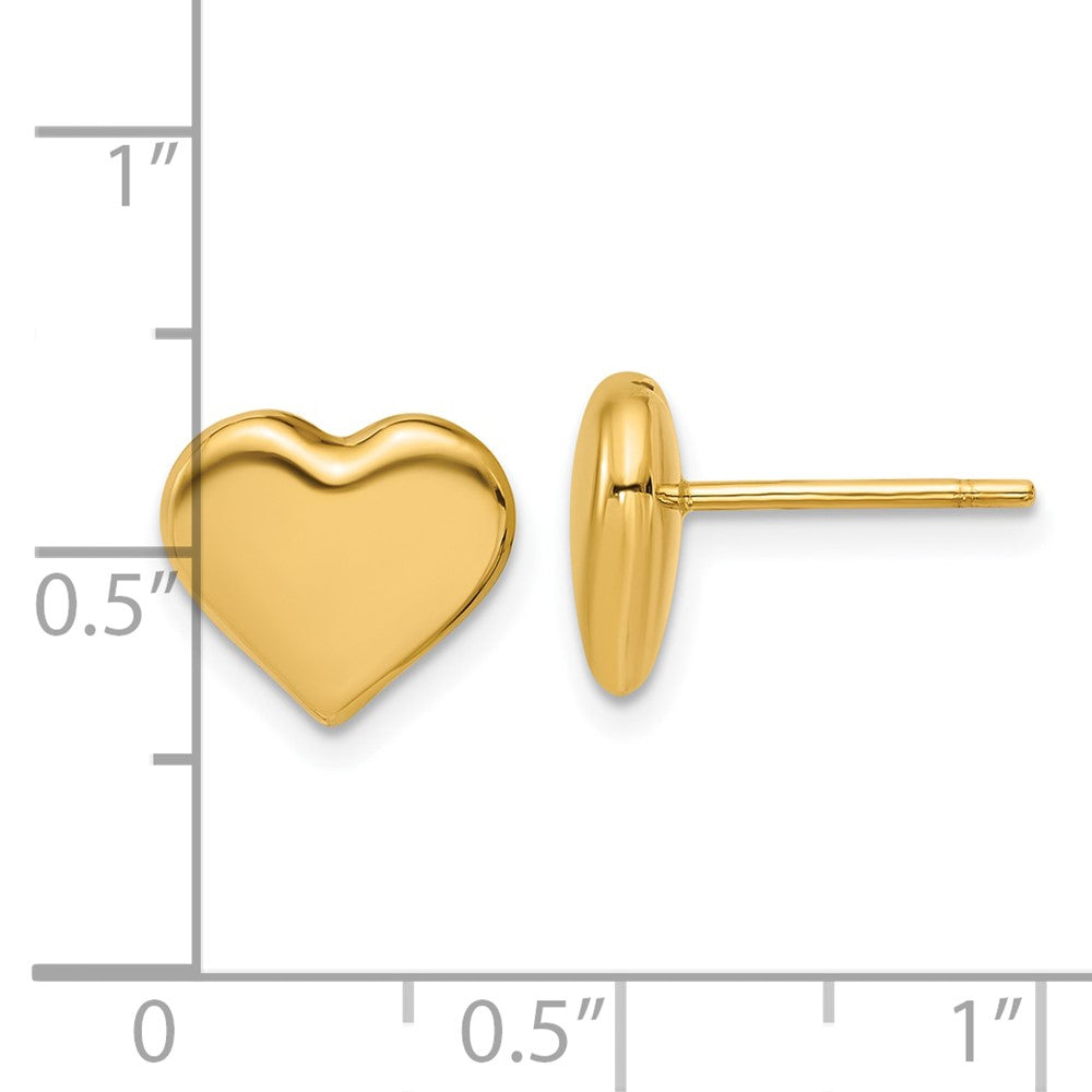 Gold Leslie's 14K Polished Heart Post Earrings - Model LE2927 - Charlie & Co. Jewelry