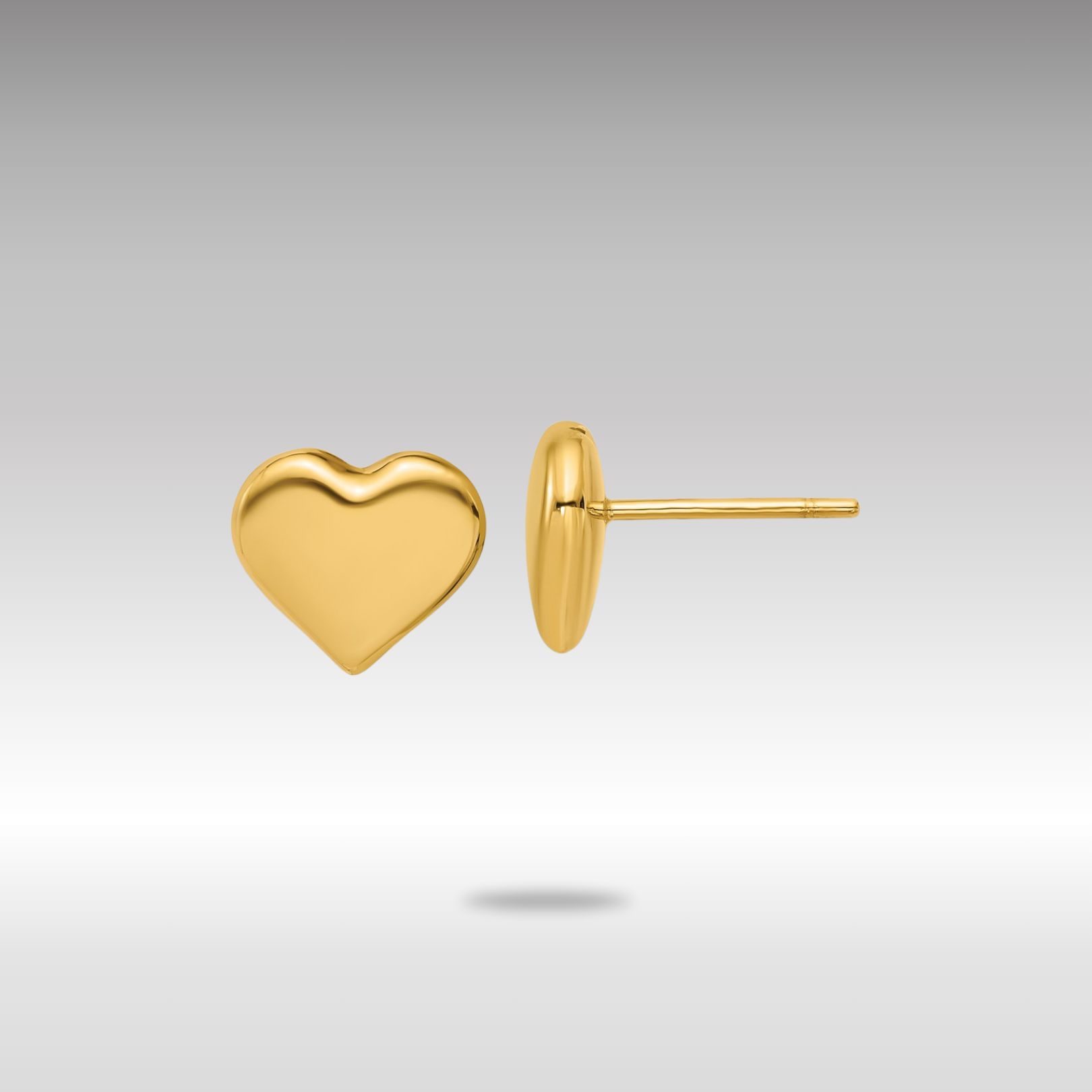 Gold Leslie's 14K Polished Heart Post Earrings - Model LE2927 - Charlie & Co. Jewelry