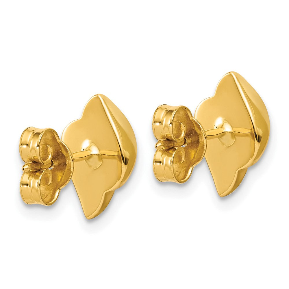 Gold Leslie's 14K Polished and Brushed Fancy Post Earrings - Model LE2938 - Charlie & Co. Jewelry
