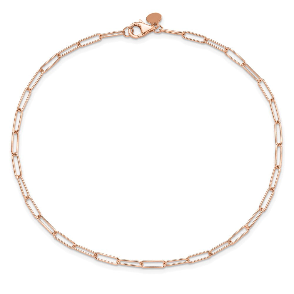 Gold Leslie's 14K Rose Gold Polished Fancy Link Bracelet or Anklet Model-LF1608-7 - Charlie & Co. Jewelry