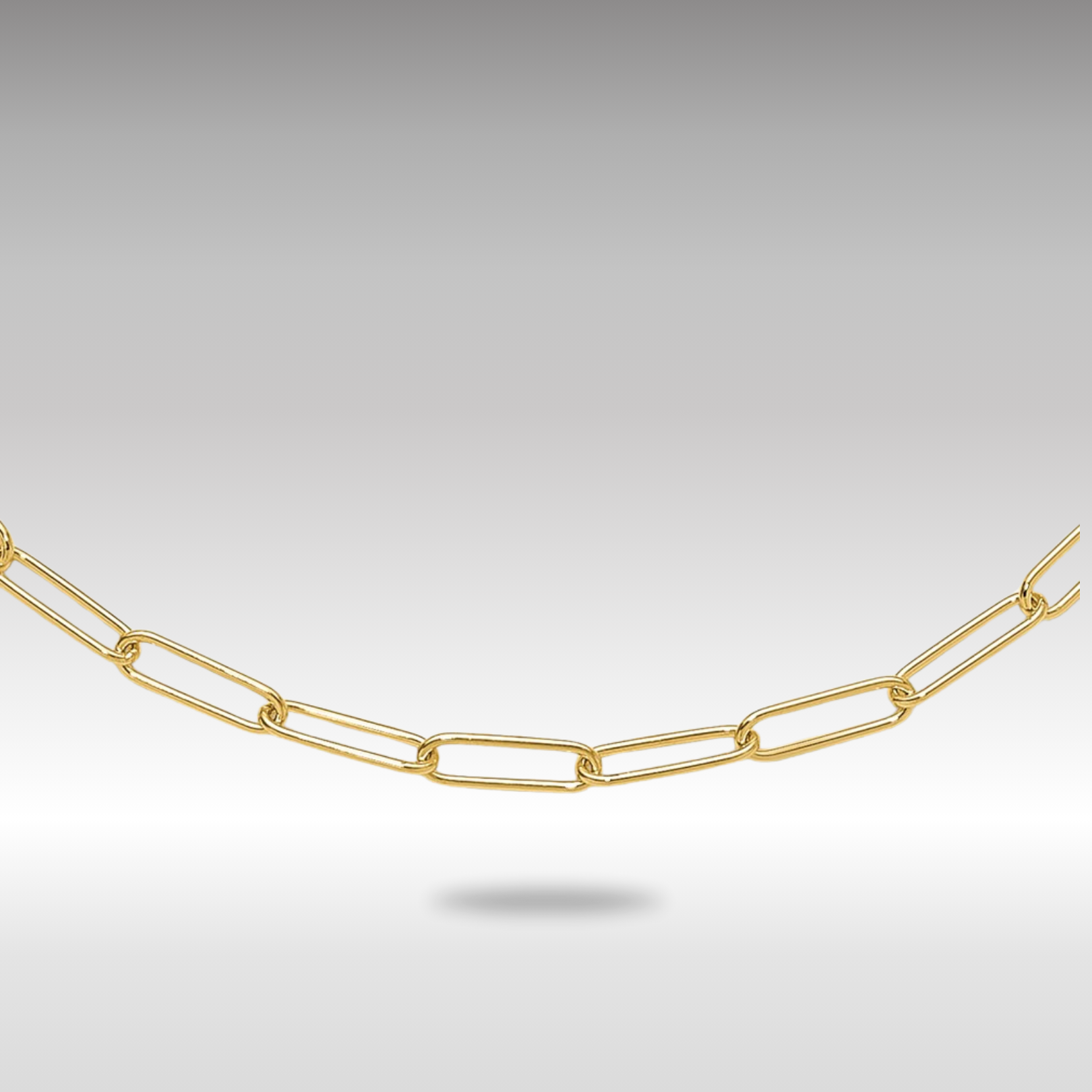 Gold Leslie's 14K 16 Inches Polished Paperclip Link Necklace Model-LF1608Y-16 - Charlie & Co. Jewelry