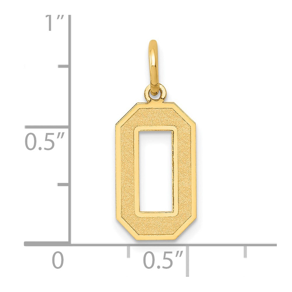 Charlie & Co Jewelry | 14k Medium Satin Number 0 Charm - Model LSM00