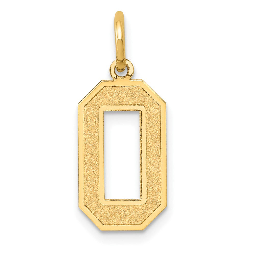 Charlie & Co Jewelry | 14k Medium Satin Number 0 Charm - Model LSM00
