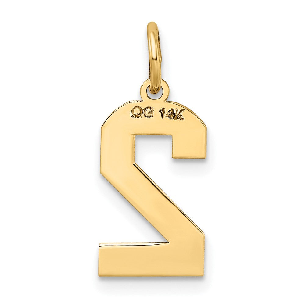 Charlie & Co Jewelry | 14k Medium Satin Number 2 Charm - Model LSM02