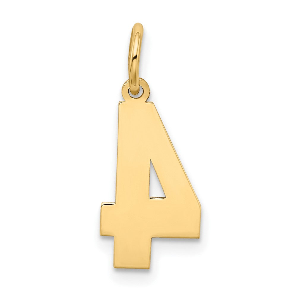 Charlie & Co Jewelry | 14k Medium Satin Number 4 Charm - Model LSM04