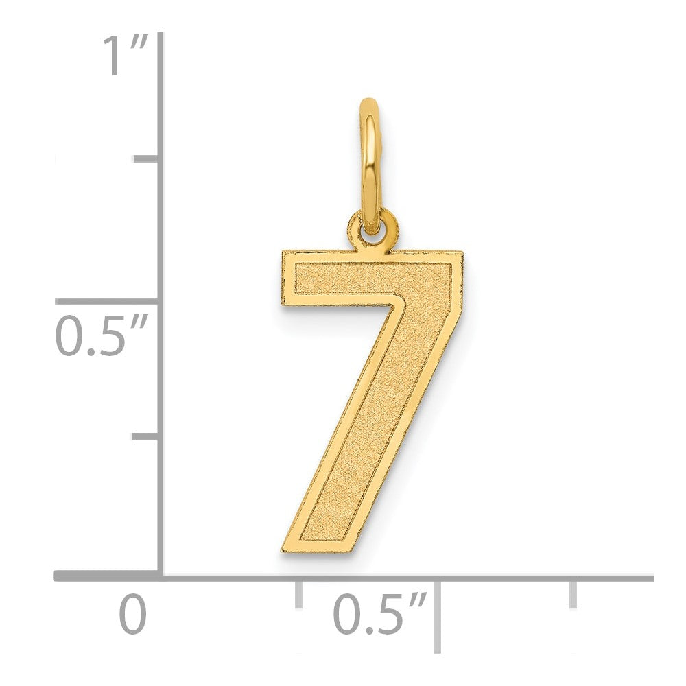 Charlie & Co Jewelry | 14k Medium Satin Number 7 Charm - Model LSM07