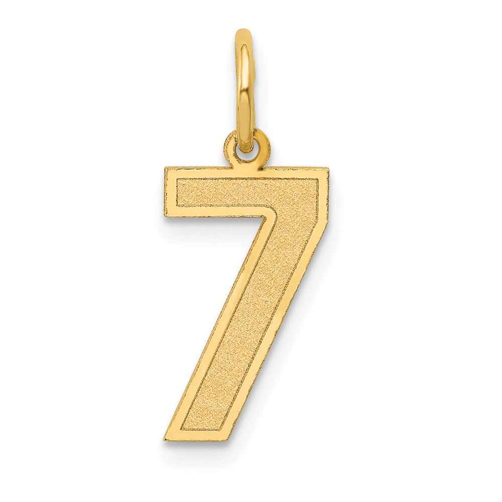 Charlie & Co Jewelry | 14k Medium Satin Number 7 Charm - Model LSM07