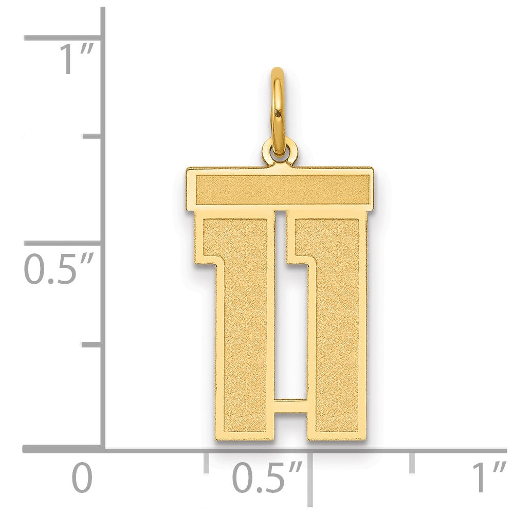 Charlie & Co Jewelry | 14k Medium Satin Number 11 Charm - Model LSM11
