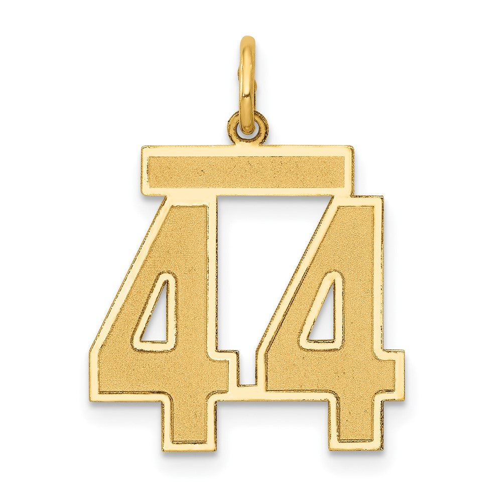 Charlie & Co Jewelry | 14k Medium Satin Number 44 Charm - Model LSM44