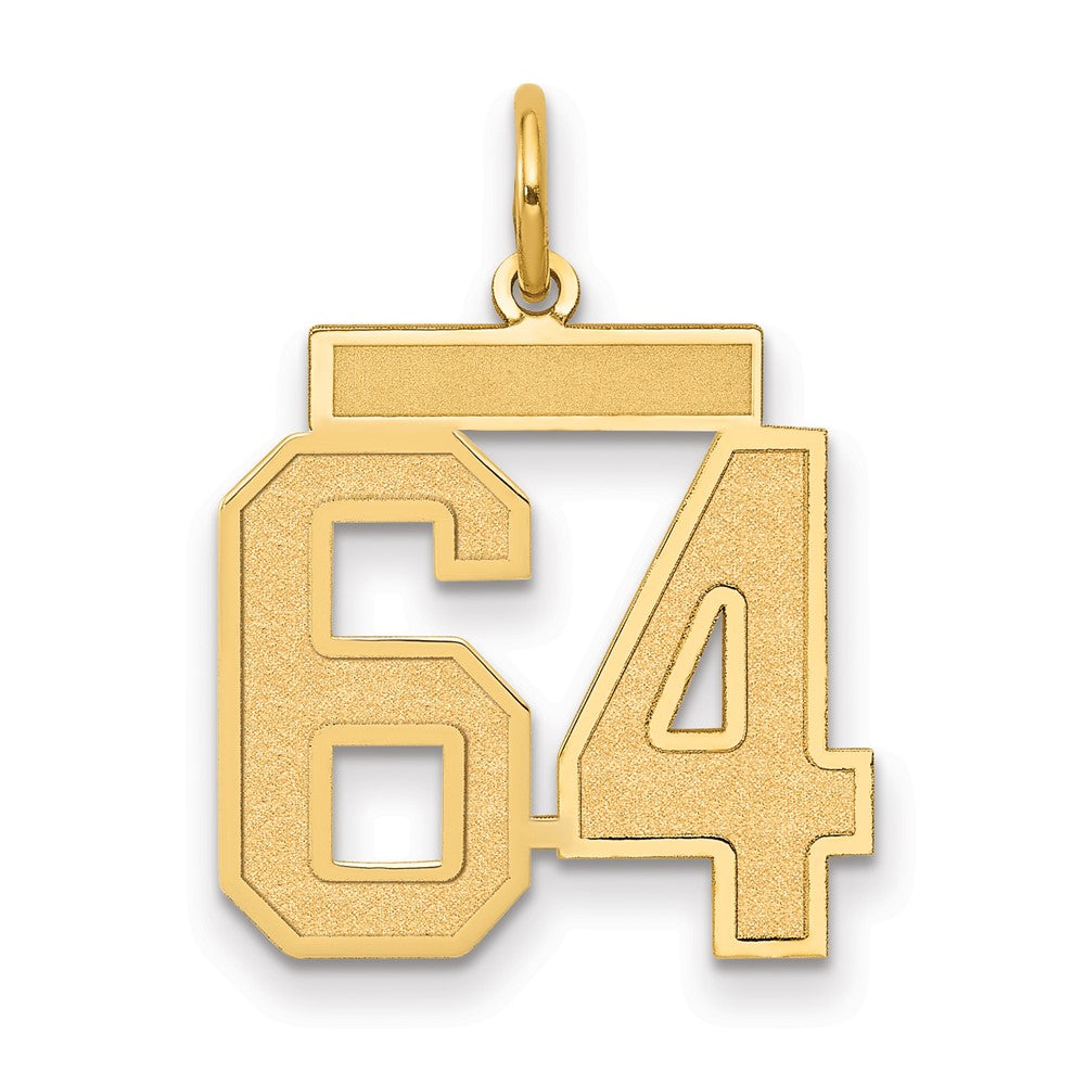 Charlie & Co Jewelry | 14k Medium Satin Number 64 Charm - Model LSM64