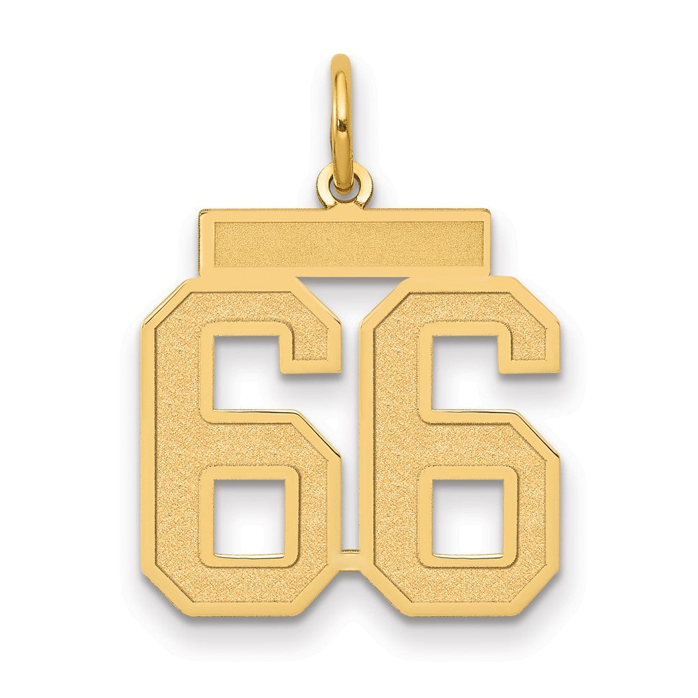 Charlie & Co Jewelry | 14k Medium Satin Number 66 Charm - Model LSM66