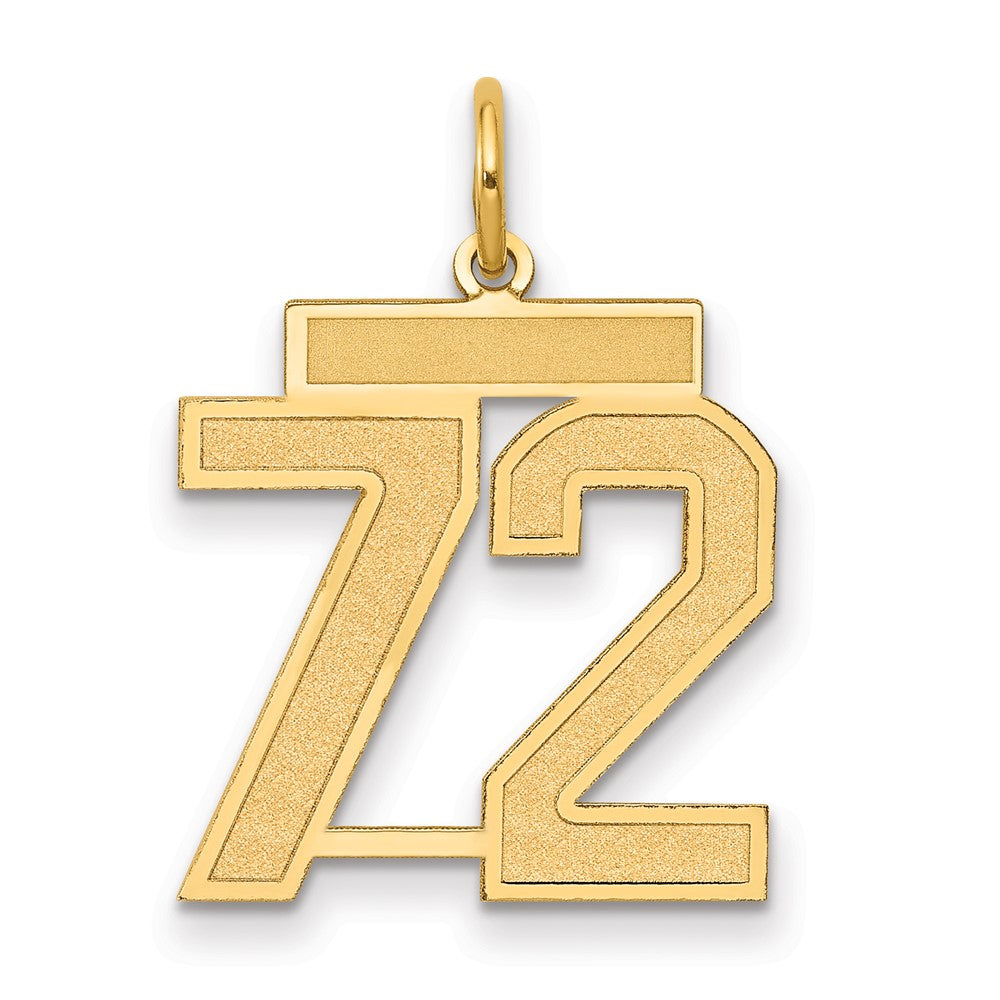 Charlie & Co Jewelry | 14k Medium Satin Number 72 Charm - Model LSM72