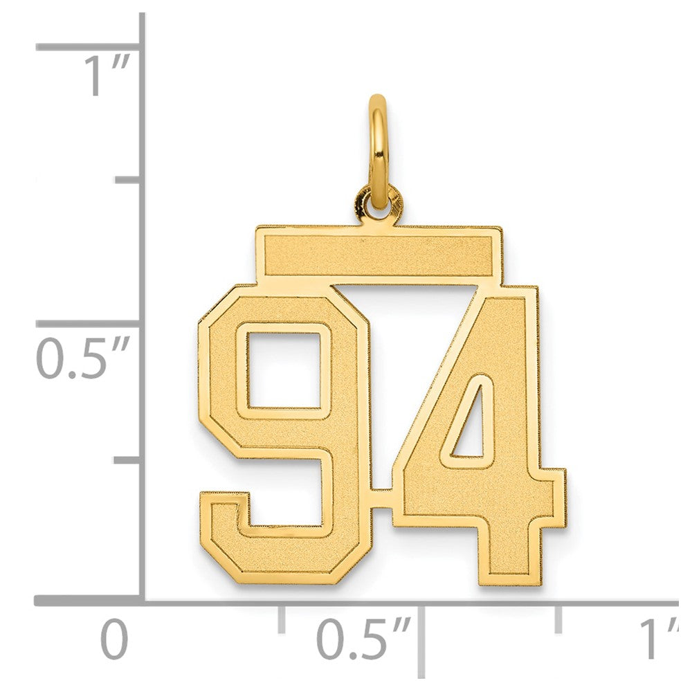 Charlie & Co Jewelry | 14k Medium Satin Number 94 Charm - Model LSM94