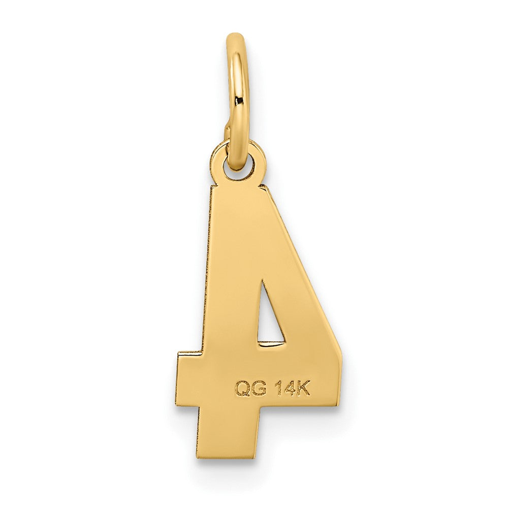 Charlie & Co Jewelry | 14k Small Satin Number 4 Charm - Model LSS04