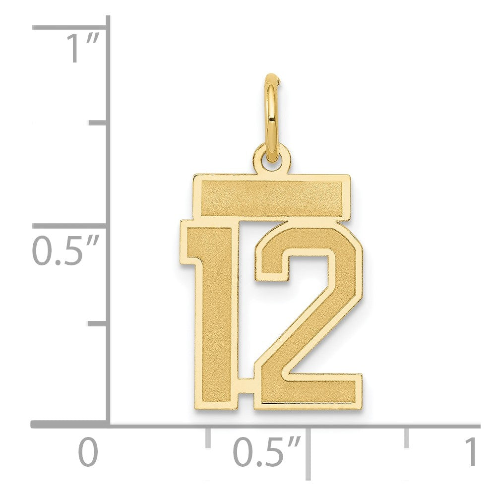 Charlie & Co Jewelry | 14k Small Satin Number 12 Charm - Model LSS12