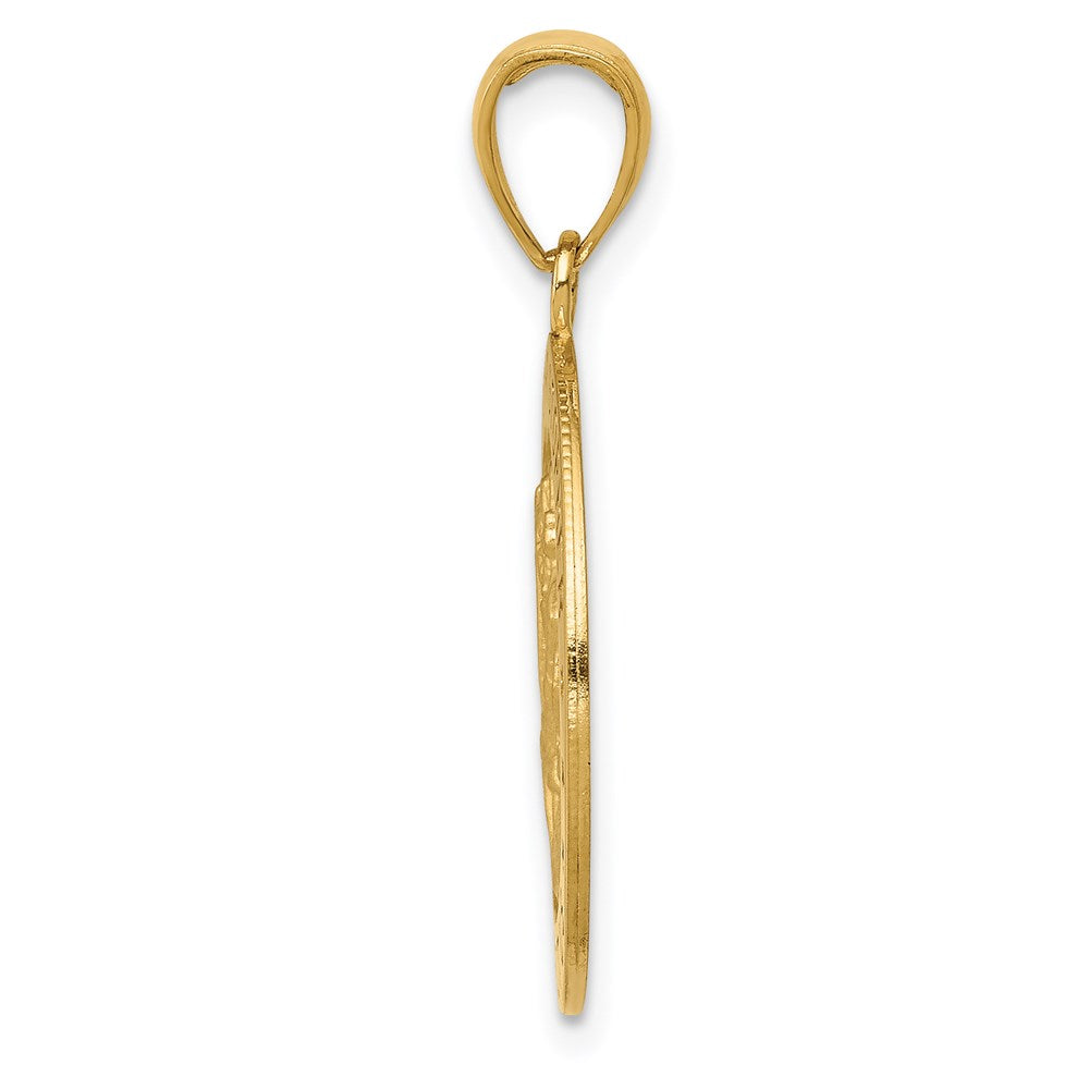 Gold Medium Saint Christopher Solid Medal Charm Model-M1483 - Charlie & Co. Jewelry