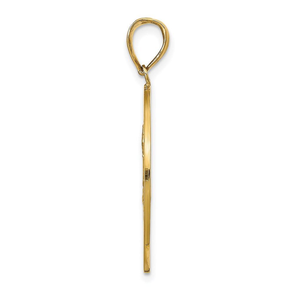 Gold Large St. Christopher Solid Medal Pendant Model-M1485 - Charlie & Co. Jewelry