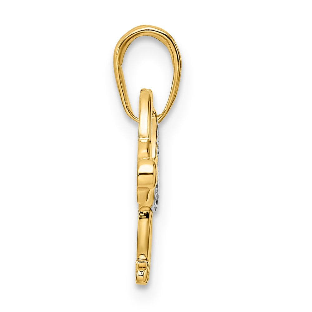 14k Gold & White Rhodium Dachshund Necklace Pendant - Charlie & Co. Jewelry