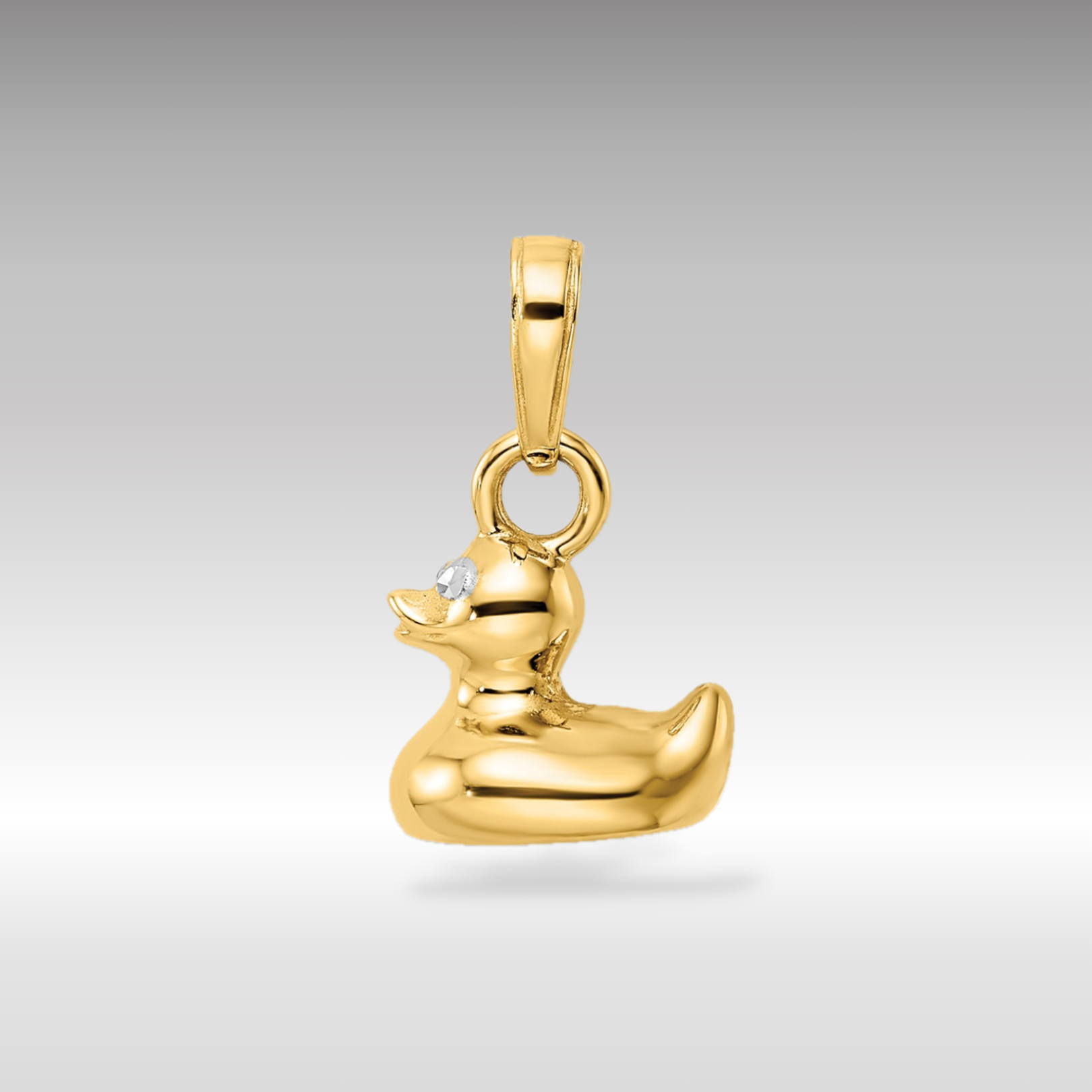 14K Gold 3D Duck Charm Pendant - Charlie & Co. Jewelry
