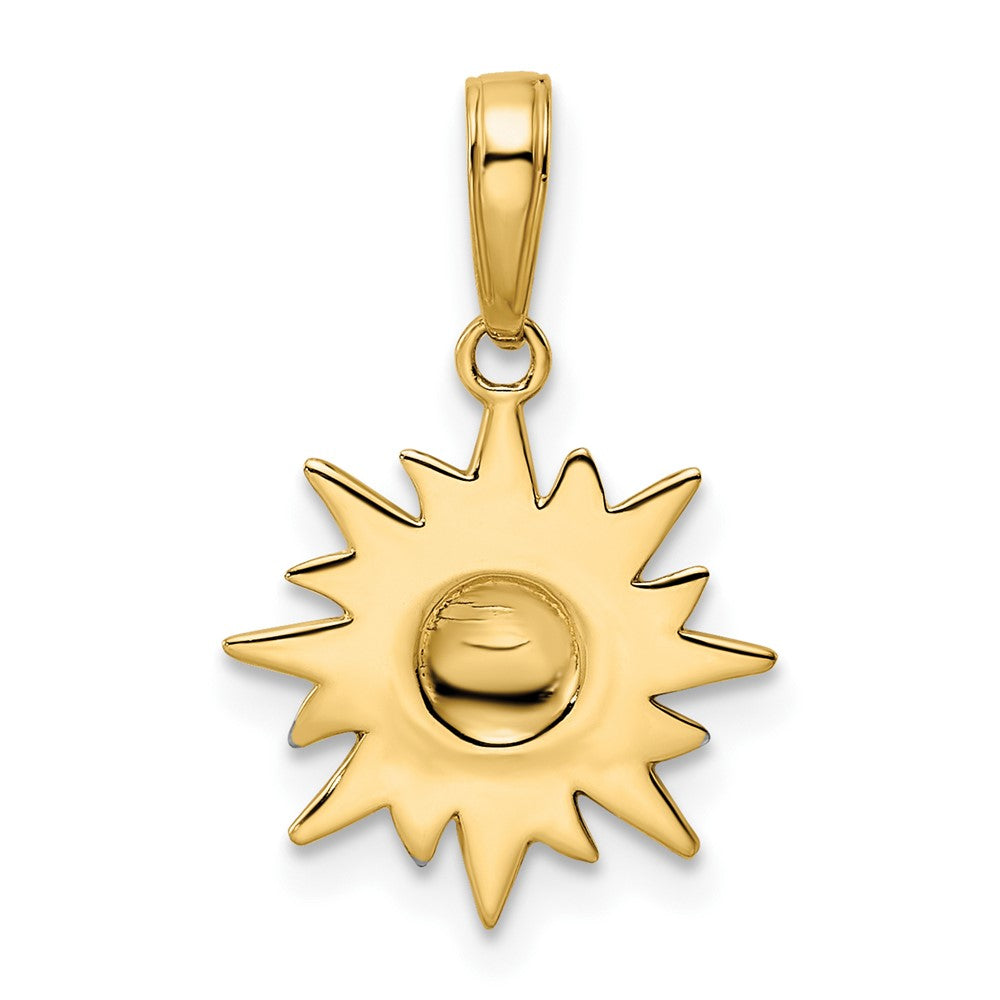 Yellow and White Gold Diamond-Cut Sun Pendant Necklace Model-M2964 - Charlie & Co. Jewelry