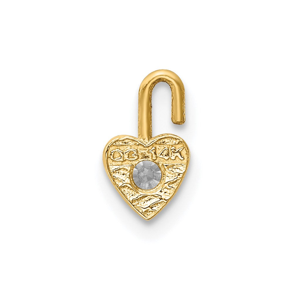 Charlie & Co Jewelry | 14ky April Synthetic Birthstone Heart Charm - Model M346