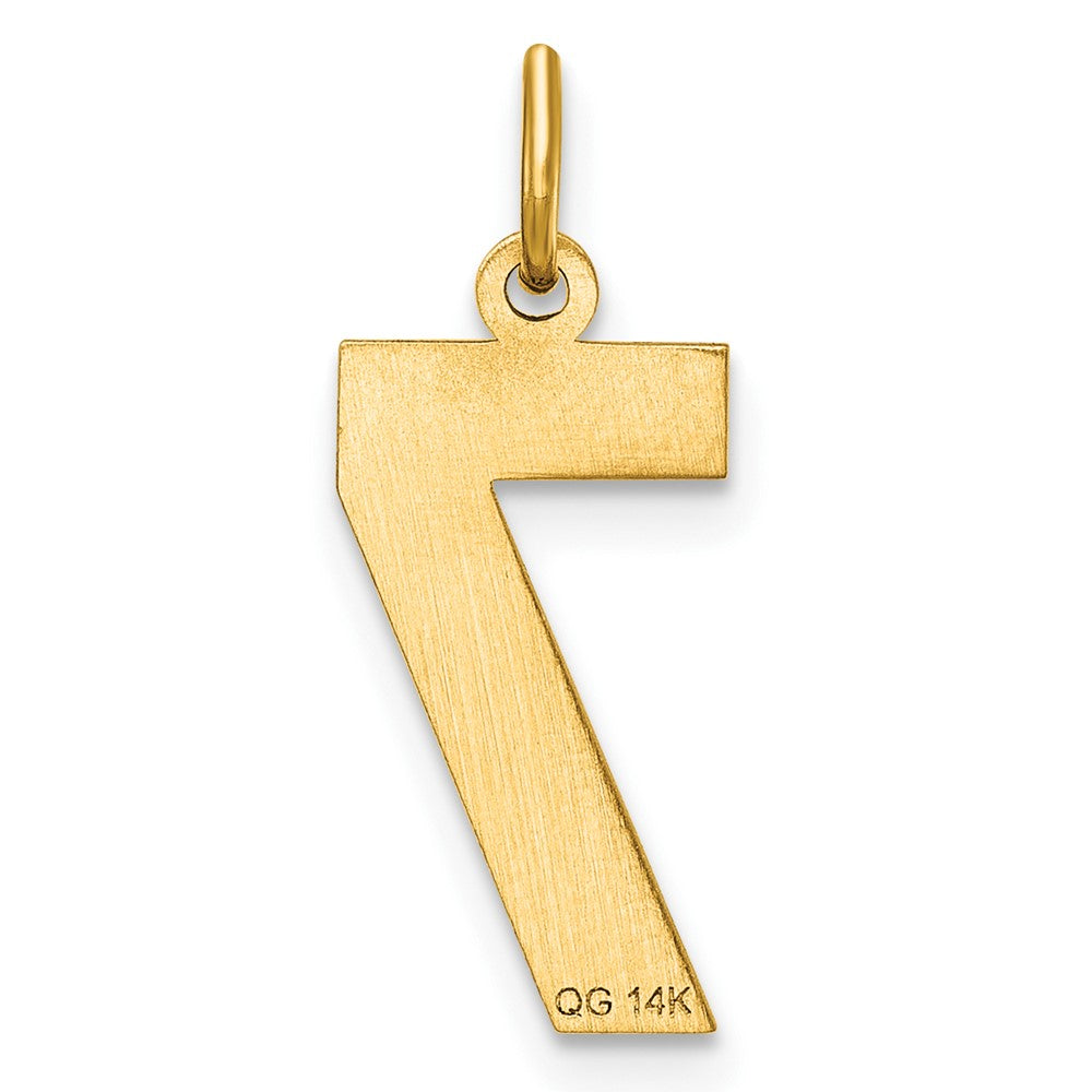 Charlie & Co Jewelry | 14k Medium Diamond-cut Number 7 Charm - Model MN07