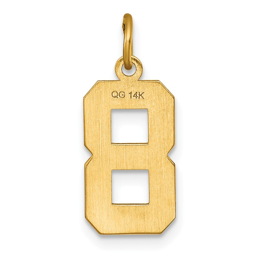 Charlie & Co Jewelry | 14k Medium Diamond-cut Number 8 Charm - Model MN08