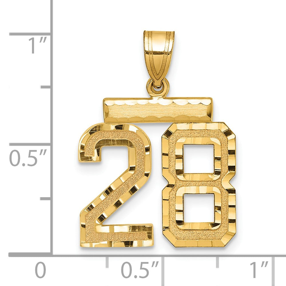 Charlie & Co Jewelry | 14k Medium Diamond-cut Number 28 Charm - Model MN28