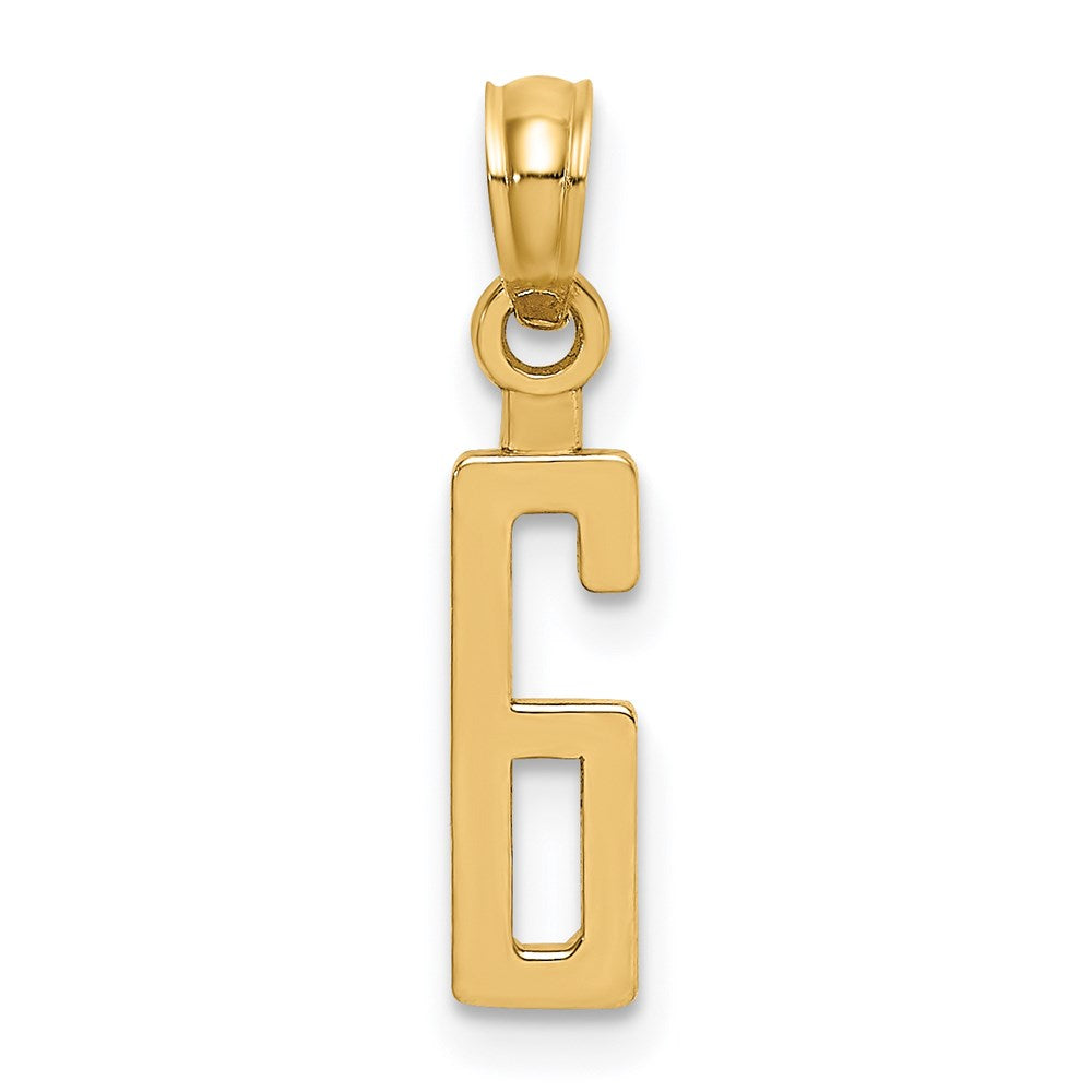 Charlie & Co Jewelry | 14k Polished Number 6 Pendant - Model NU06