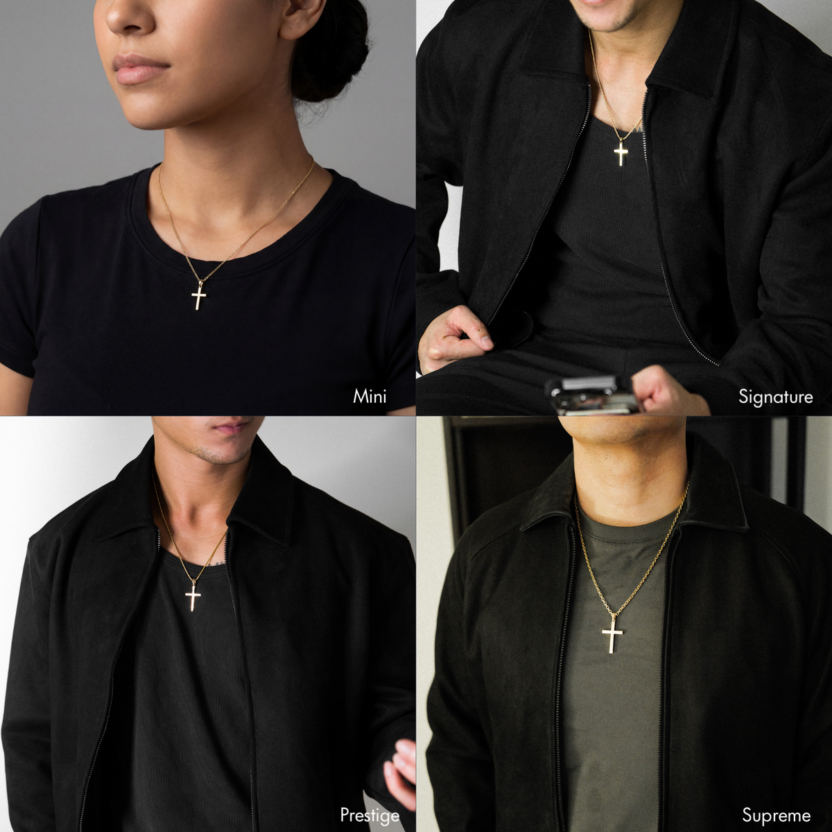 14K Gold Solid Block Cross Pendant