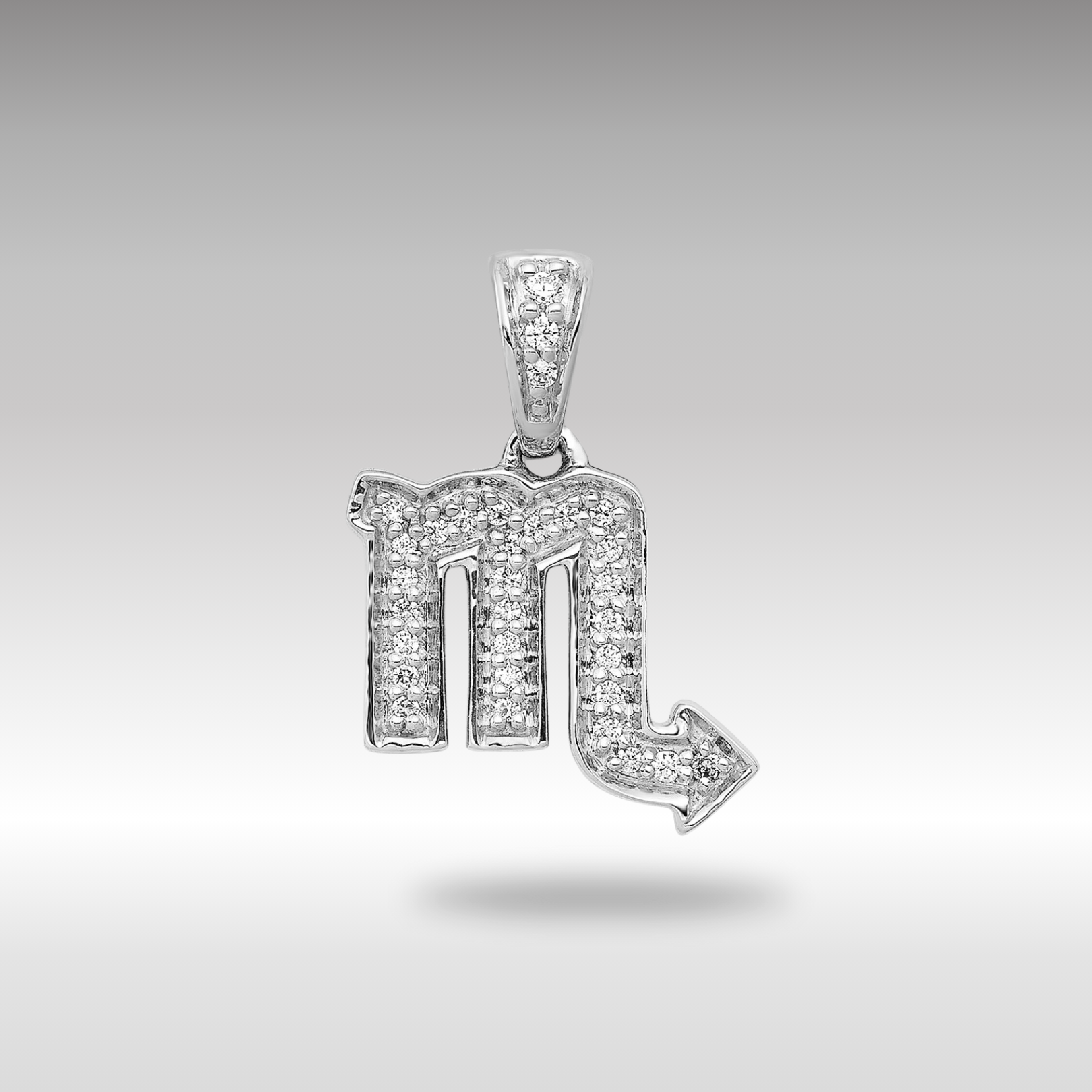 White Gold Diamond Scorpio Small Zodiac Pendant Model-PM4109-011-WA - Charlie & Co. Jewelry