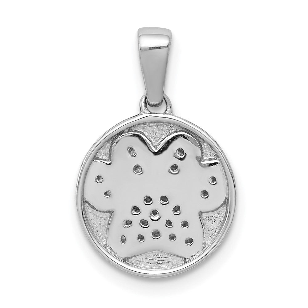 14k White Gold Diamond Paw Print Necklace Pendant - Charlie & Co. Jewelry