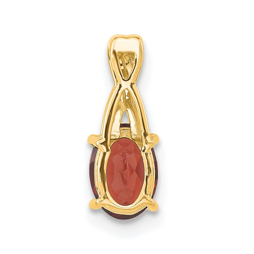 Charlie & Co Jewelry | 14k Oval Garnet And Diamond Pendant - Model PM4235-GA-003-4YA