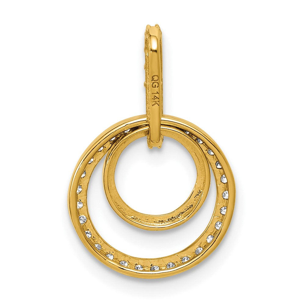 Charlie & Co Jewelry | 14k 1/4ct. Diamond Double Circle Dangle Pendant - Model PM4727-025-YA