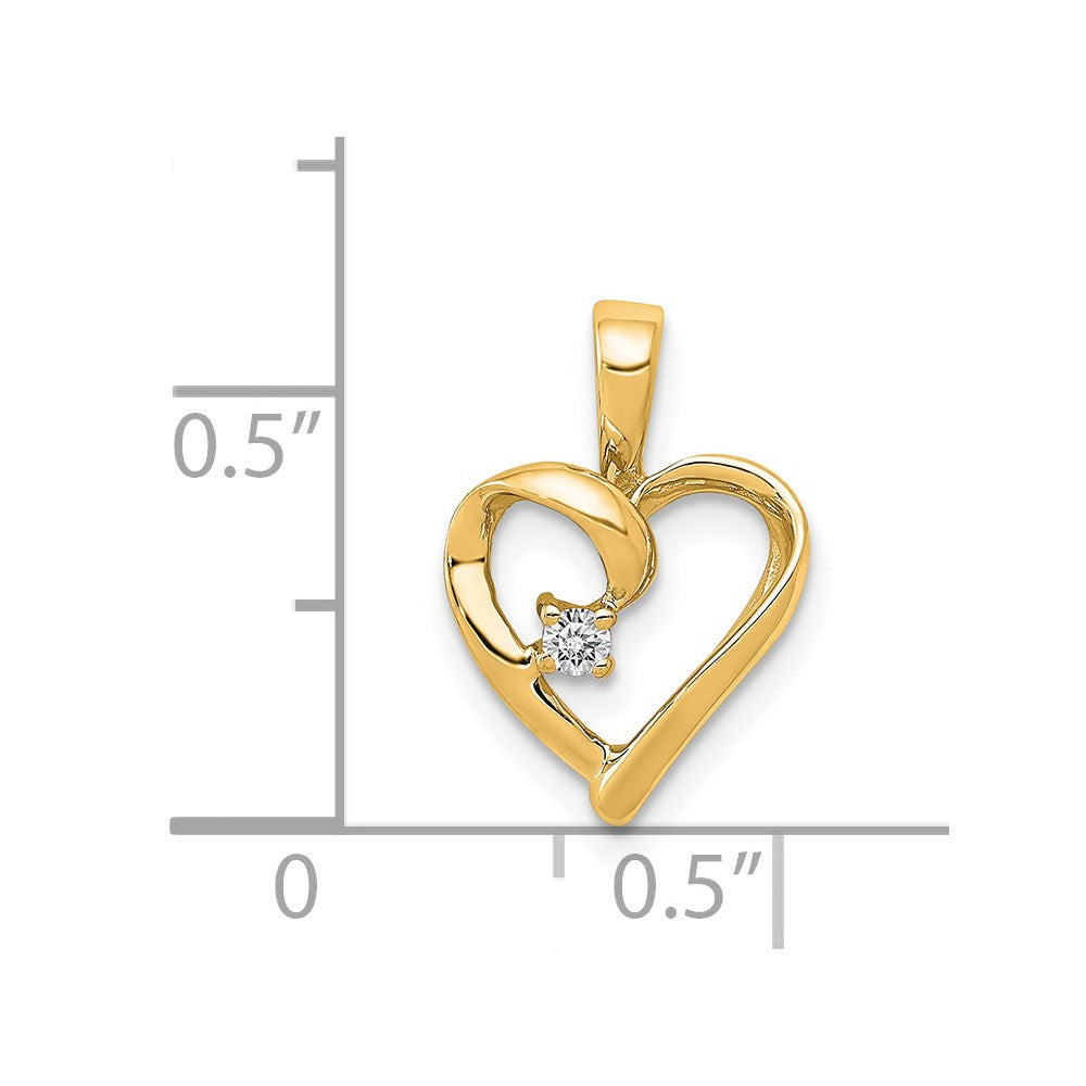 Charlie & Co Jewelry | 14k Aa .02ct. Diamond Heart Pendant - Model PM4820-002-YA