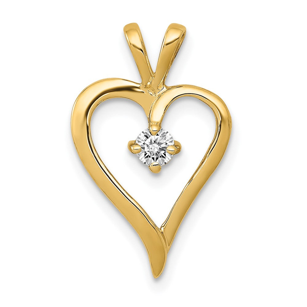 Charlie & Co Jewelry | 14k Aa 1/10ct. Diamond Heart Pendant - Model PM4823-010-YA