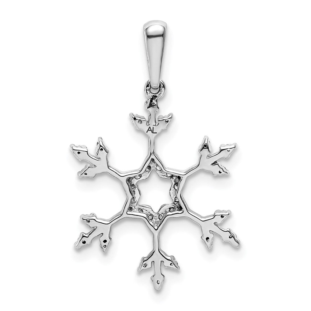 14K White Gold 1/6ct Diamond-Encrusted Snowflake Pendant - Charlie & Co. Jewelry
