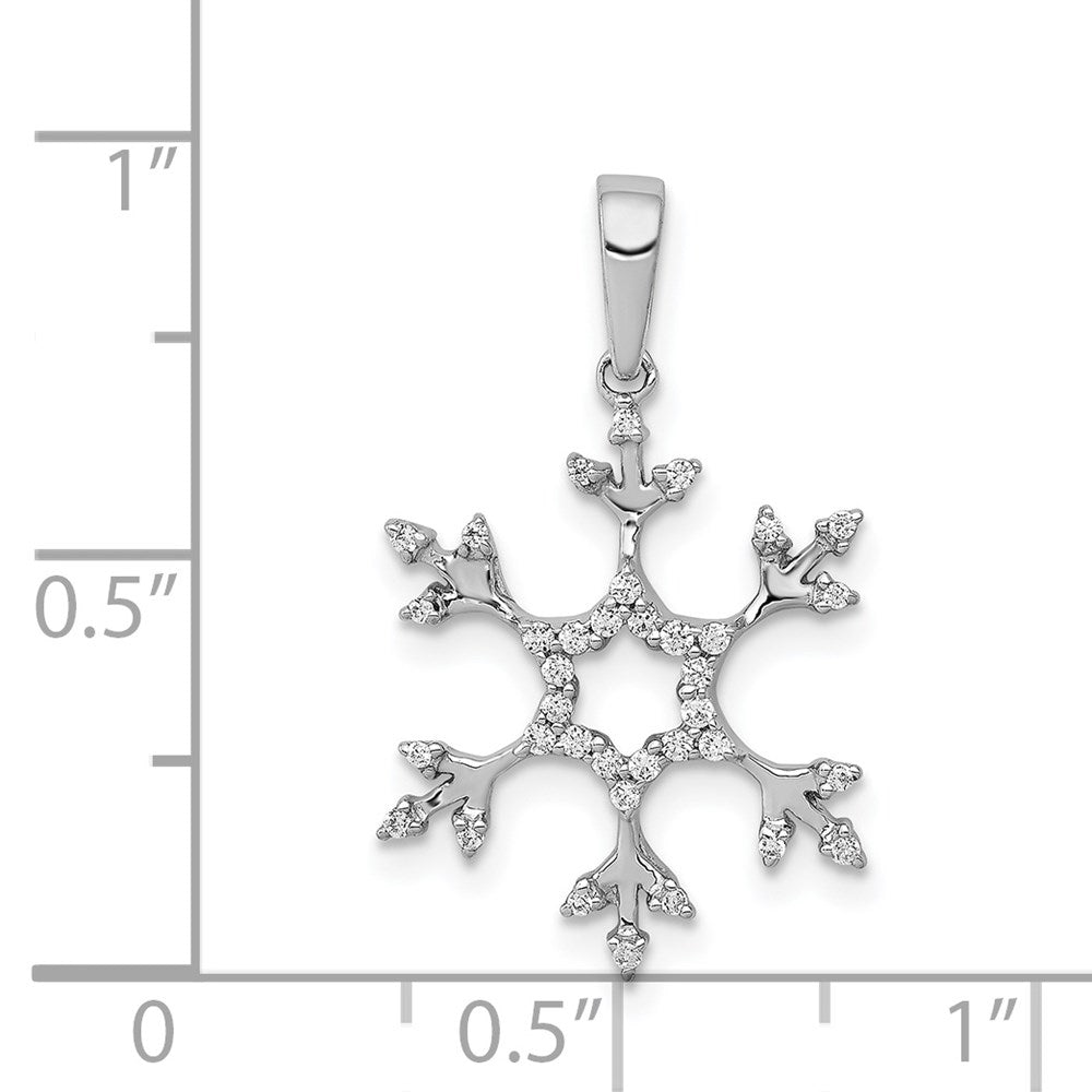14K White Gold 1/6ct Diamond-Encrusted Snowflake Pendant - Charlie & Co. Jewelry