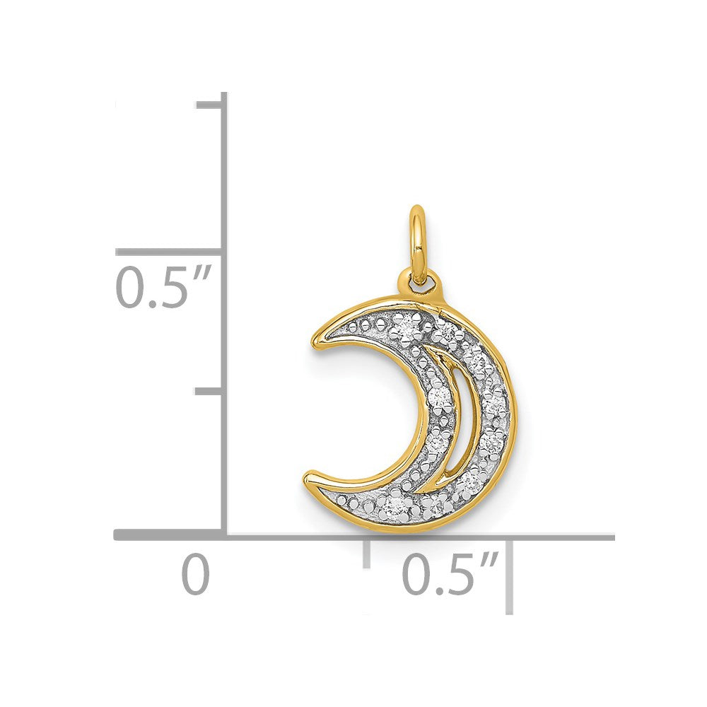 Gold Diamond Moon Necklace Pendant Model-PM5183-005-YA - Charlie & Co. Jewelry