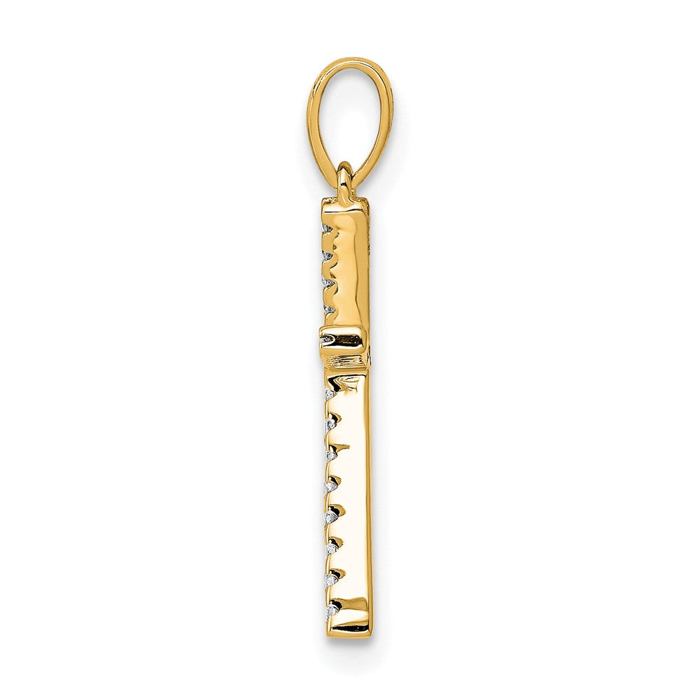 Gold Diamond Letter K Initial Pendant Necklace - Model PM5222K-010-YA - Charlie & Co. Jewelry