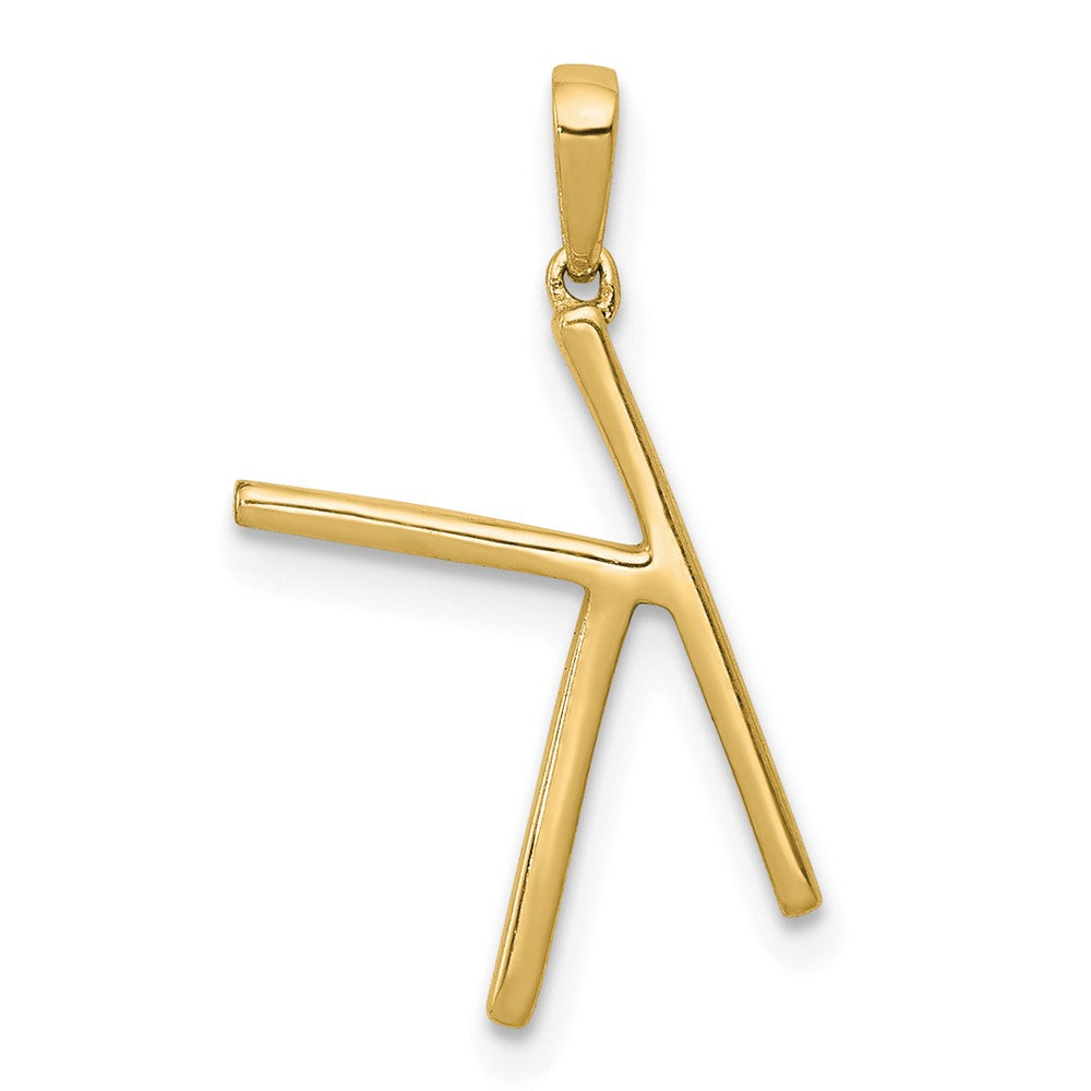 Gold Diamond Letter K Initial Pendant Necklace - Model PM5222K-010-YA - Charlie & Co. Jewelry