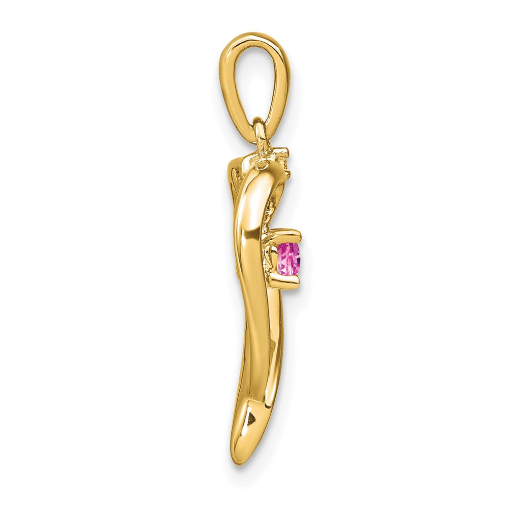 Charlie & Co Jewelry | 14k Created Pink Sapphire And Diamond Heart Pendant - Model PM7005-CPS-001-YA
