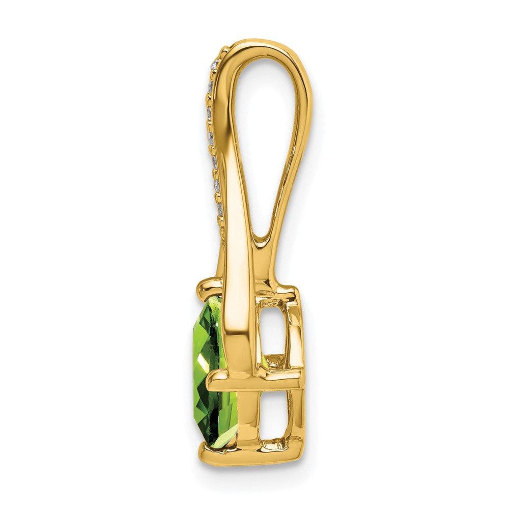 Charlie & Co Jewelry | 14k Peridot And Diamond Pendant - Model PM7032-PE-002-YA