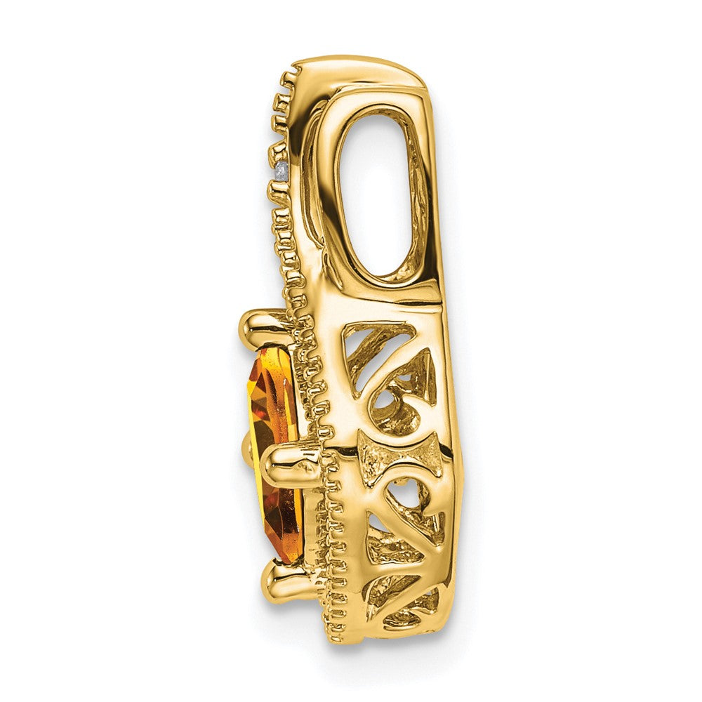 Charlie & Co Jewelry | 14k Citrine And Diamond Pendant - Model PM7034-CI-001-YA