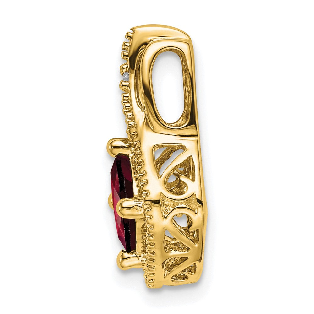 Charlie & Co Jewelry | 14k Garnet And Diamond Pendant - Model PM7034-GA-001-YA