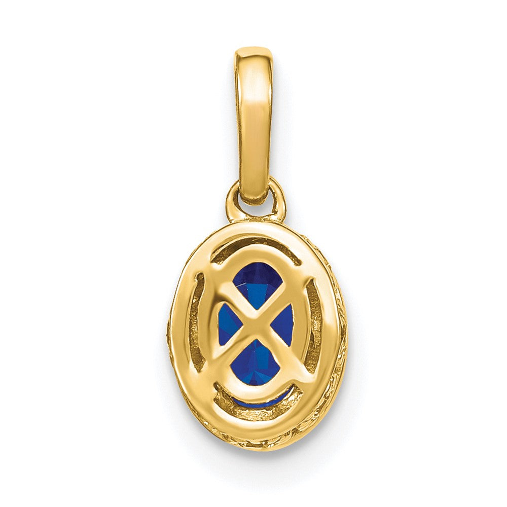 Charlie & Co Jewelry | 14k Oval Sapphire And Diamond Pendant - Model PM7093-SA-011-YA