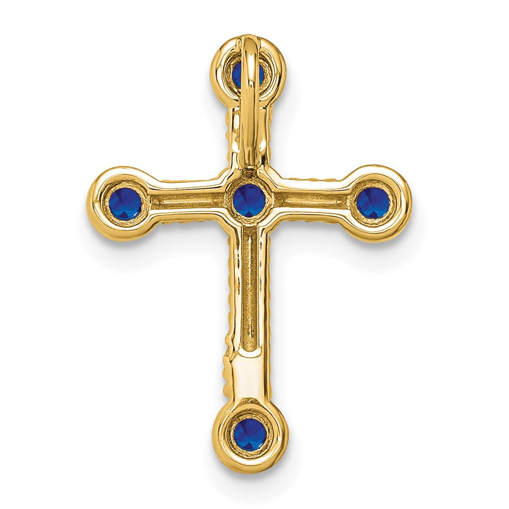 Charlie & Co Jewelry | 14k Sapphire Cross Chain Slide - Model PM7174-SA-Y
