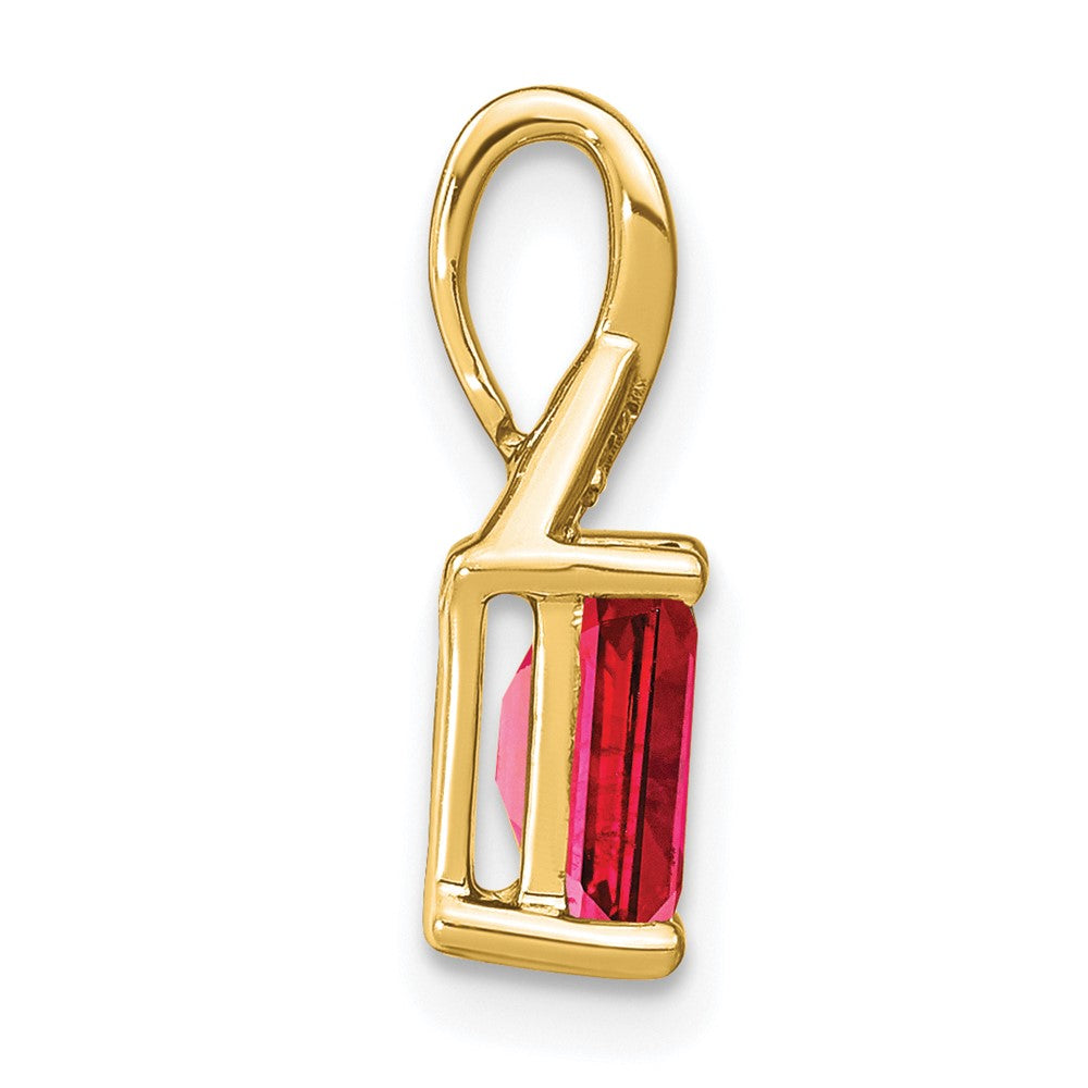 Charlie & Co Jewelry | 14k Emerald-shape Ruby And Diamond Pendant - Model PM7187-RU-002-YA