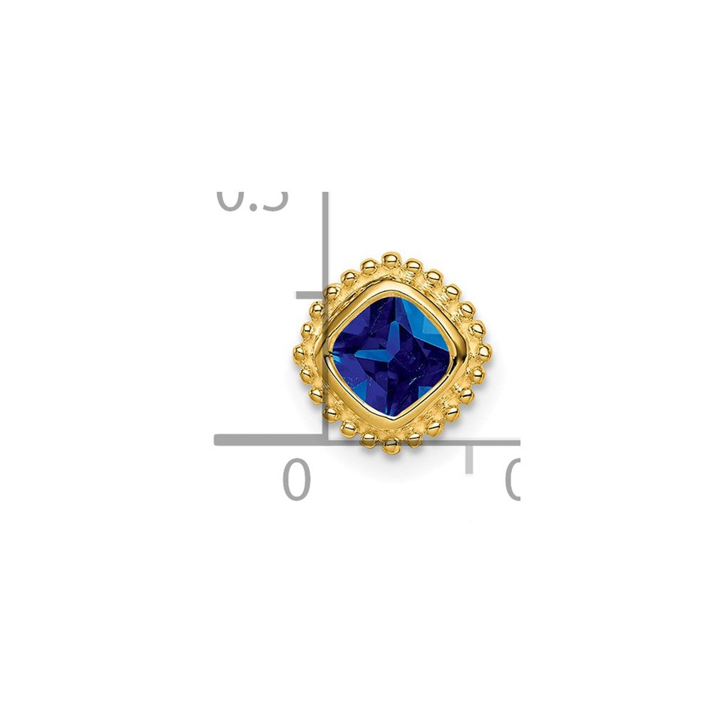 Charlie & Co Jewelry | 14k Cushion Sapphire Chain Slide - Model PM7201-SA-Y