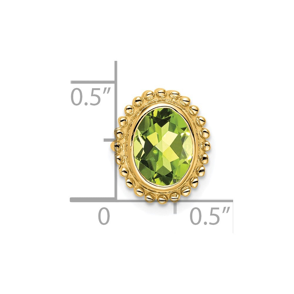 Charlie & Co Jewelry | 14k Oval Peridot Chain Slide - Model PM7202-PE-Y
